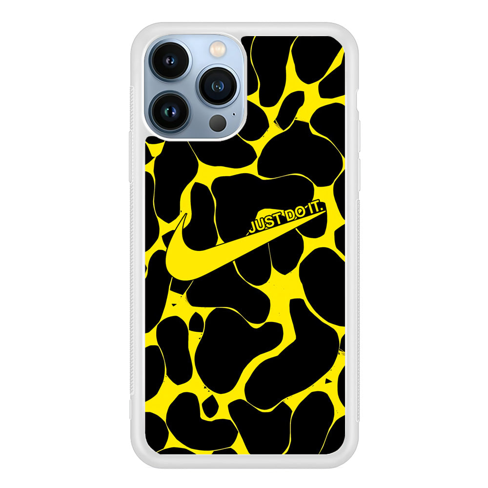 Nike Yellow Pattern Just Do It iPhone 14 Pro Case