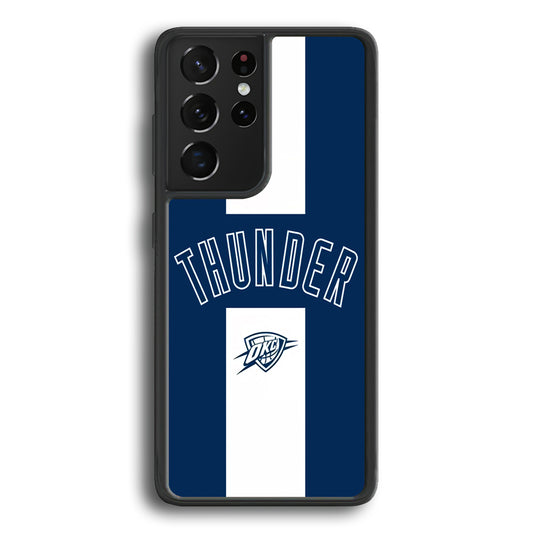 Oklahoma City Thunder Stripe White Samsung Galaxy S21 Ultra Case - Ezzystore