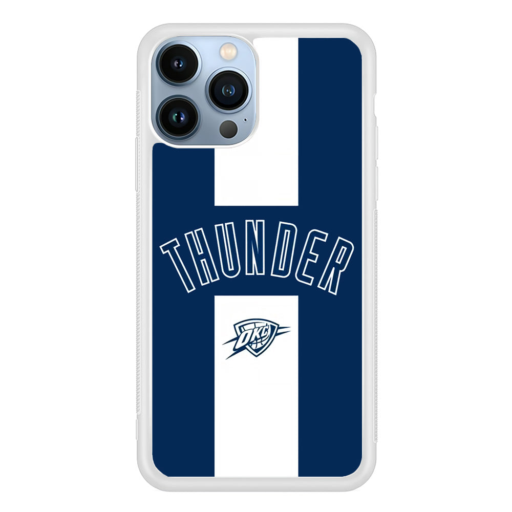 Oklahoma City Thunder Stripe White iPhone 14 Pro Case