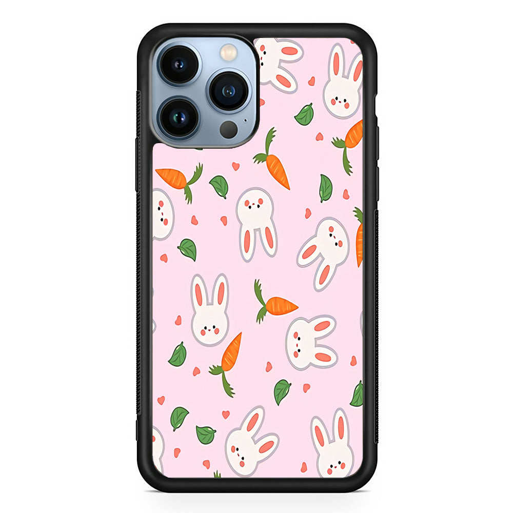 Rabbit Carrot Doodle iPhone 15 Pro Case