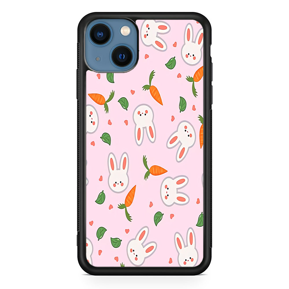 Rabbit Carrot Doodle iPhone 15 Case