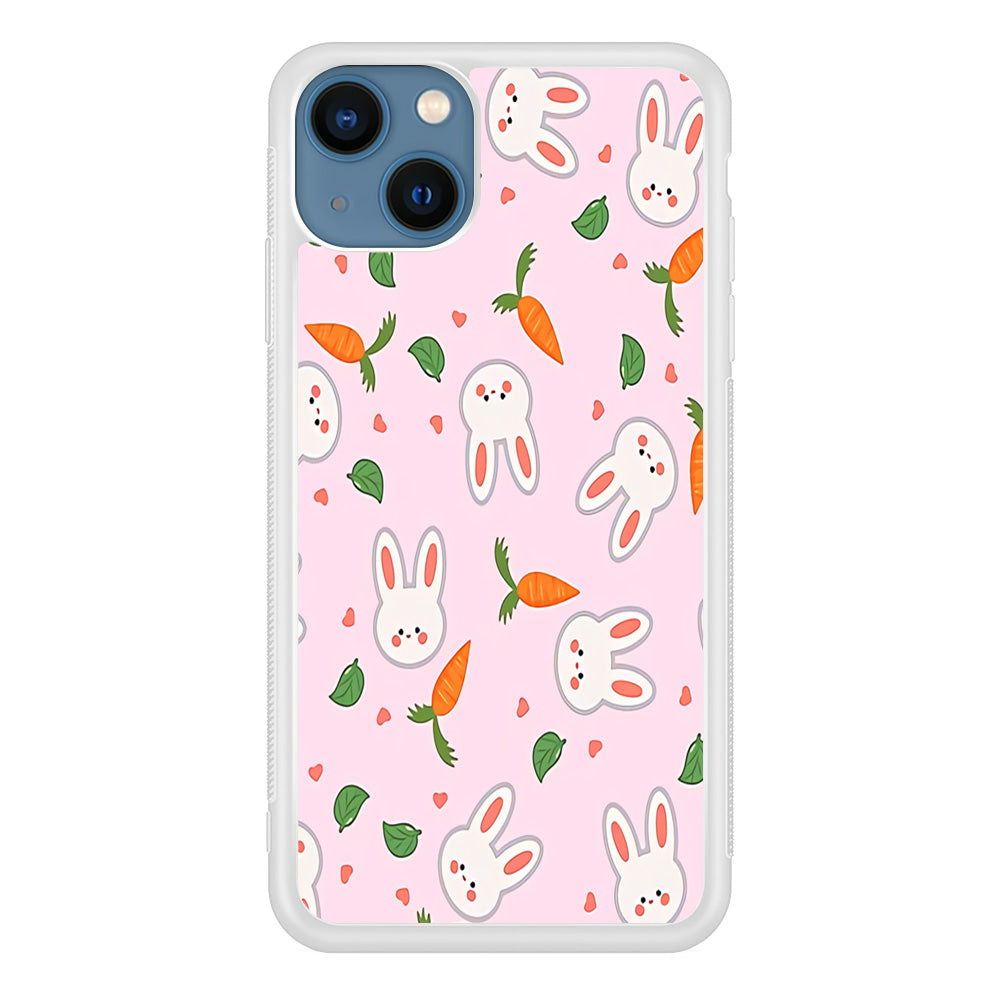 Rabbit Carrot Doodle iPhone 14 Case