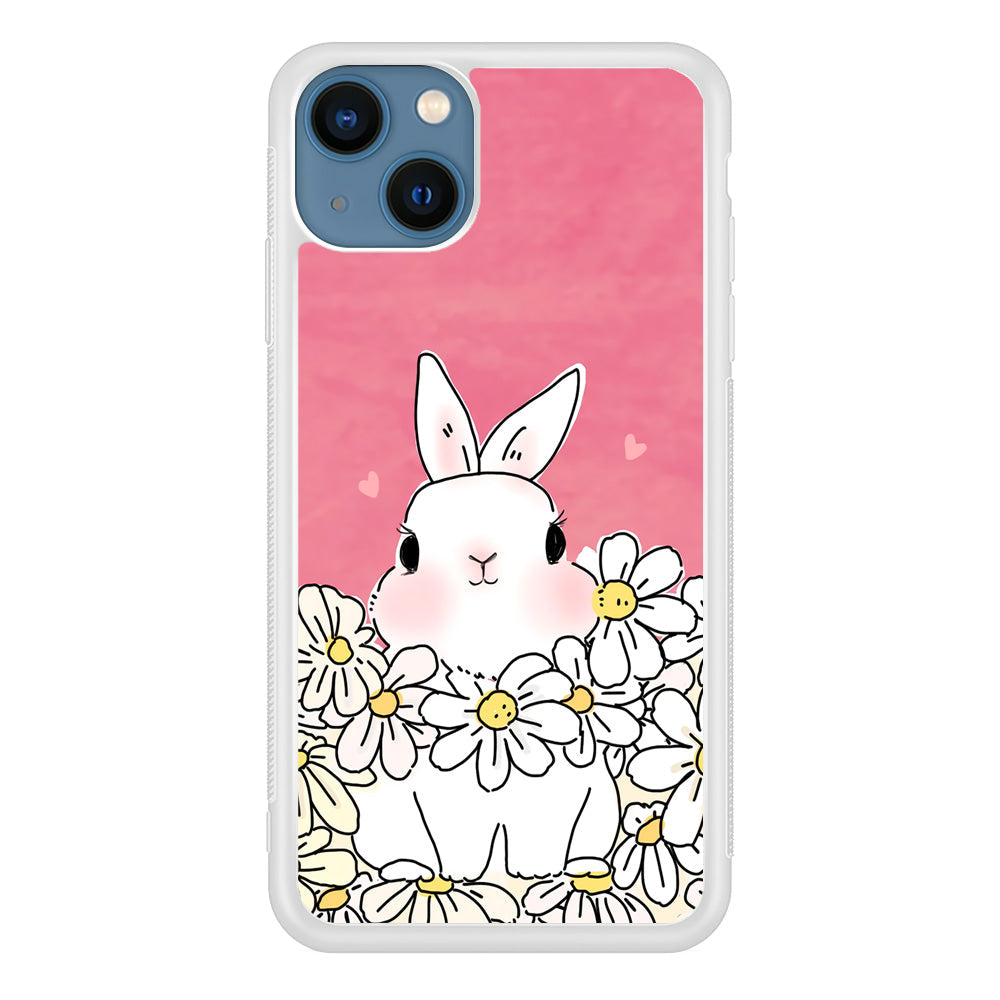 Rabbit Cute Flowers iPhone 14 Case