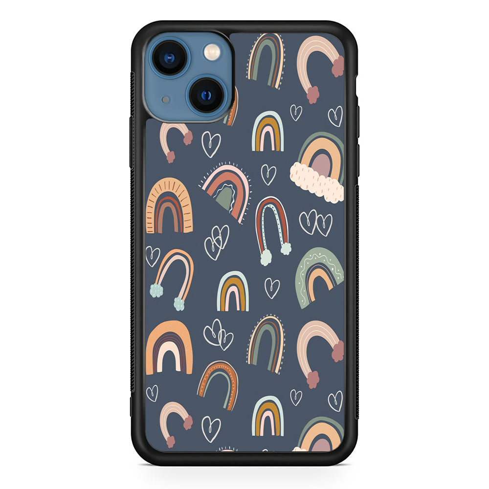Rainbow Aesthetic Navy iPhone 14 Case
