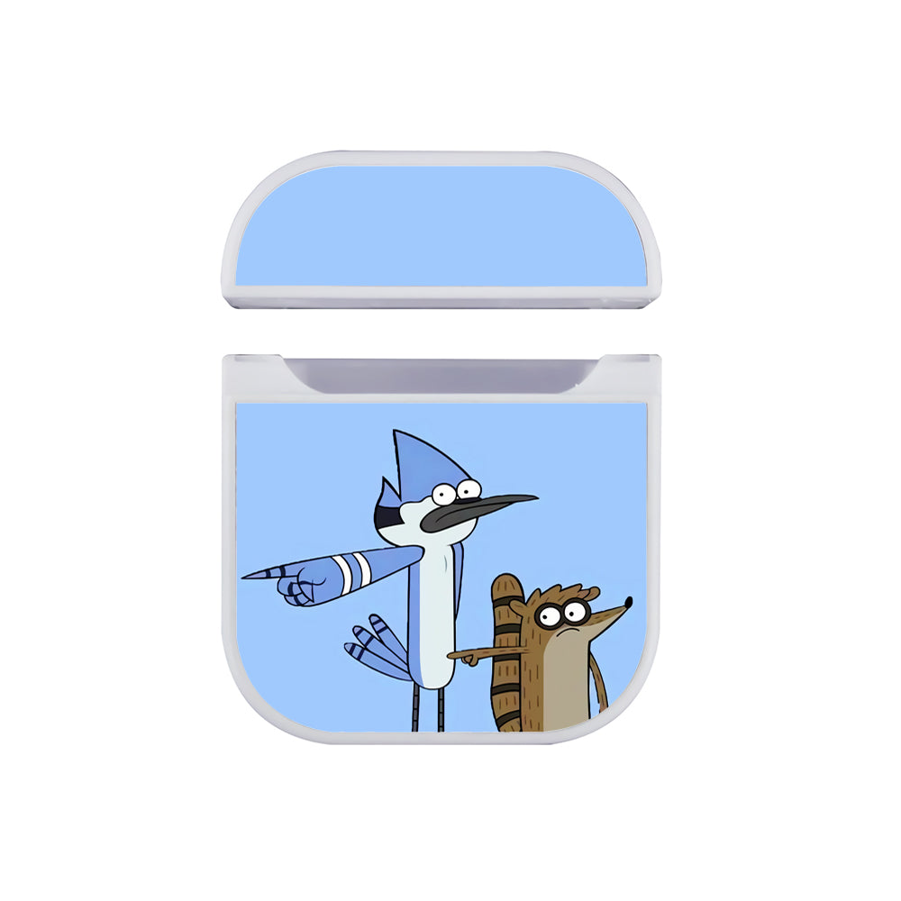 Regular Show Mordecai And Rigby Hard Plastic Case Cover For Apple Airpods