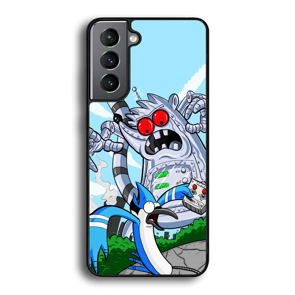 Regular Show Mordecai Battle Rigby Robot Samsung Galaxy S24 Case - Ezzystore