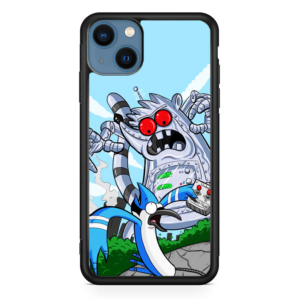 Regular Show Mordecai Battle Rigby Robot iPhone 13 Case