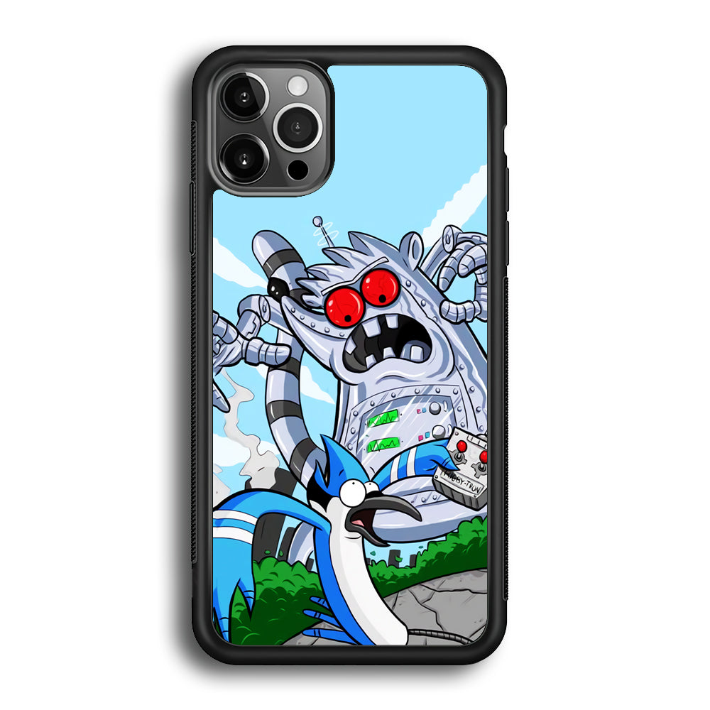 Regular Show Mordecai Battle Rigby Robot iPhone 12 Pro Case ezzyst