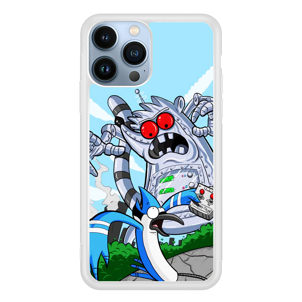 Regular Show Mordecai Battle Rigby Robot iPhone 14 Pro Case