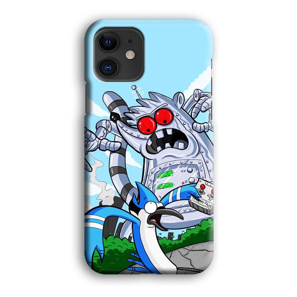 Regular Show Mordecai Battle Rigby Robot iPhone 12 Case