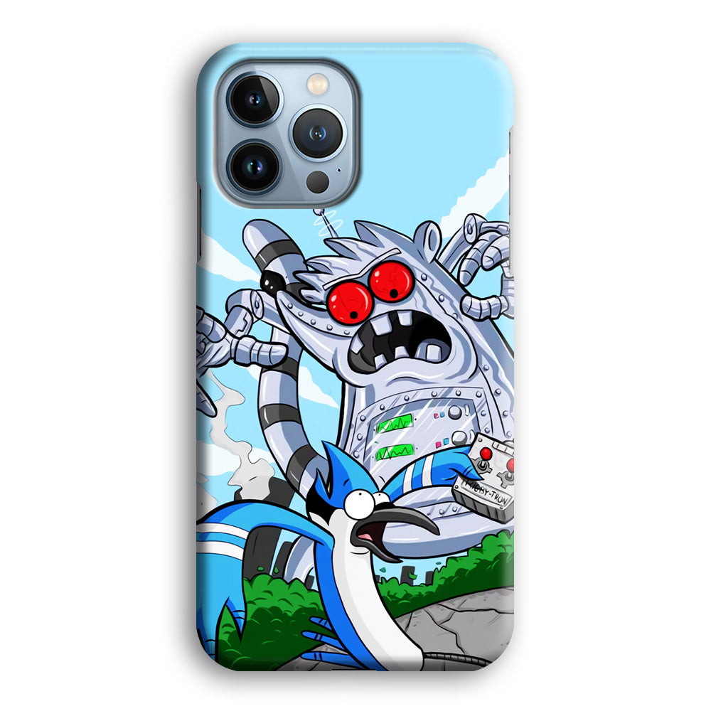Regular Show Mordecai Battle Rigby Robot iPhone 14 Pro Case
