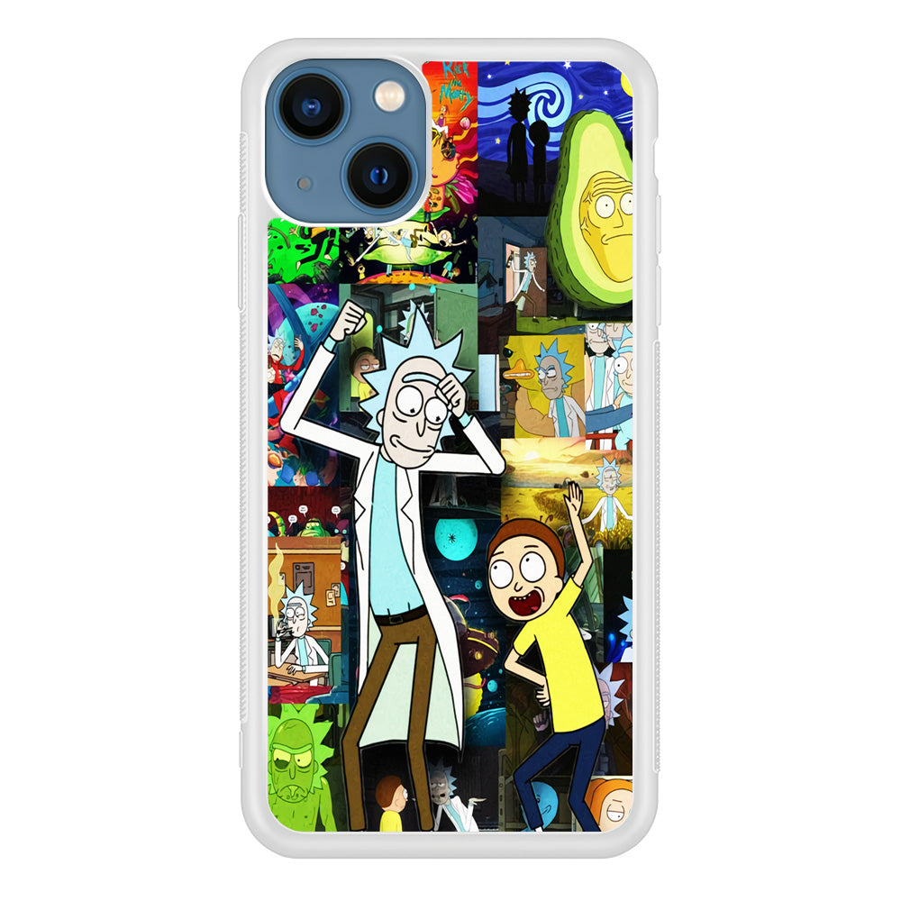 Rick and Morty Dance In Collage iPhone 14 Plus Case