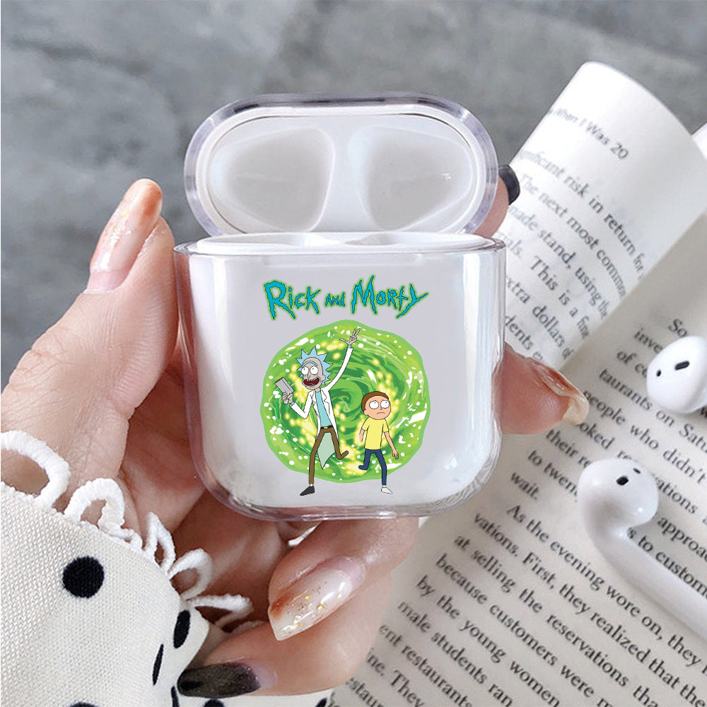 Rick and Morty Portal Protective Clear Case Cover For Apple Airpods