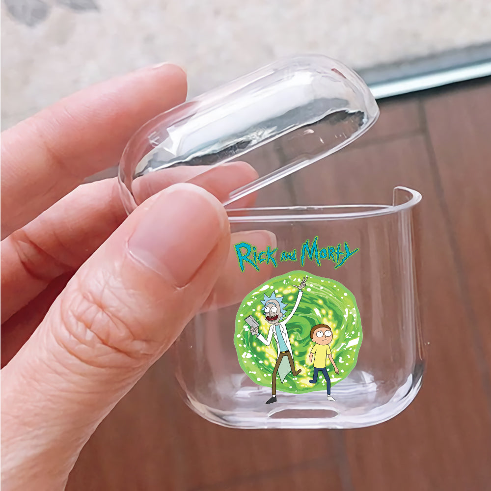 Rick and Morty Portal Protective Clear Case Cover For Apple Airpods