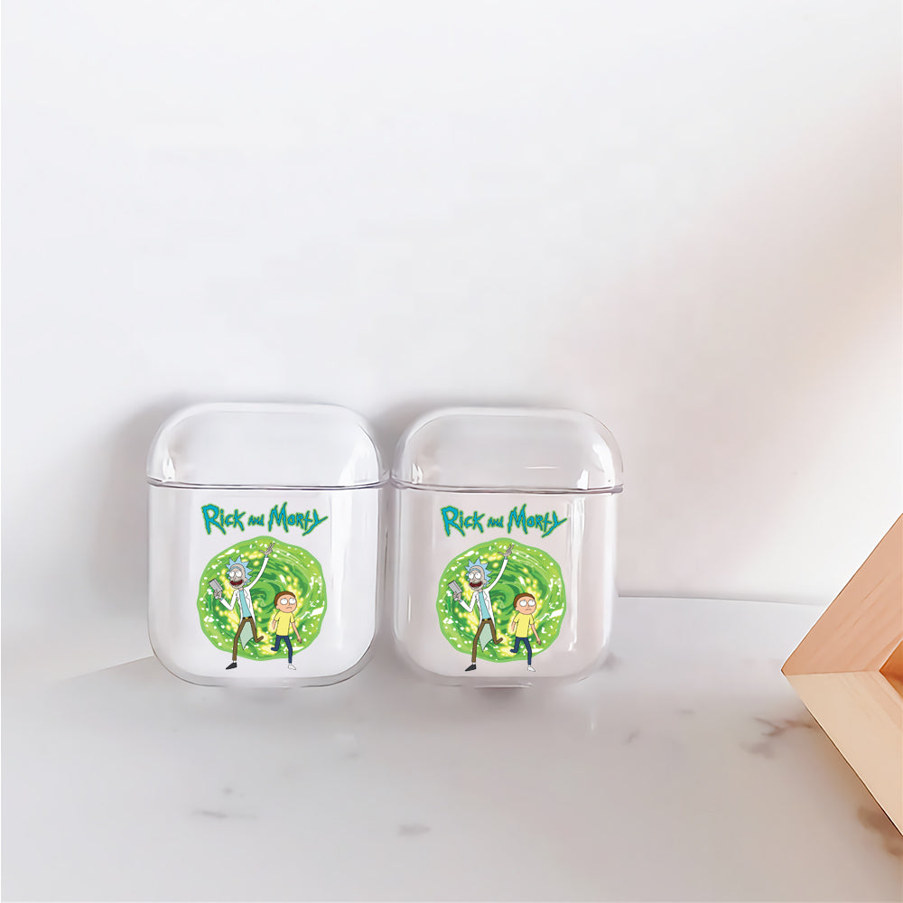 Rick and Morty Portal Protective Clear Case Cover For Apple Airpods