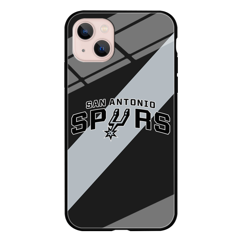 San Antonio Spurs Stripe Grey iPhone 14 Plus Case