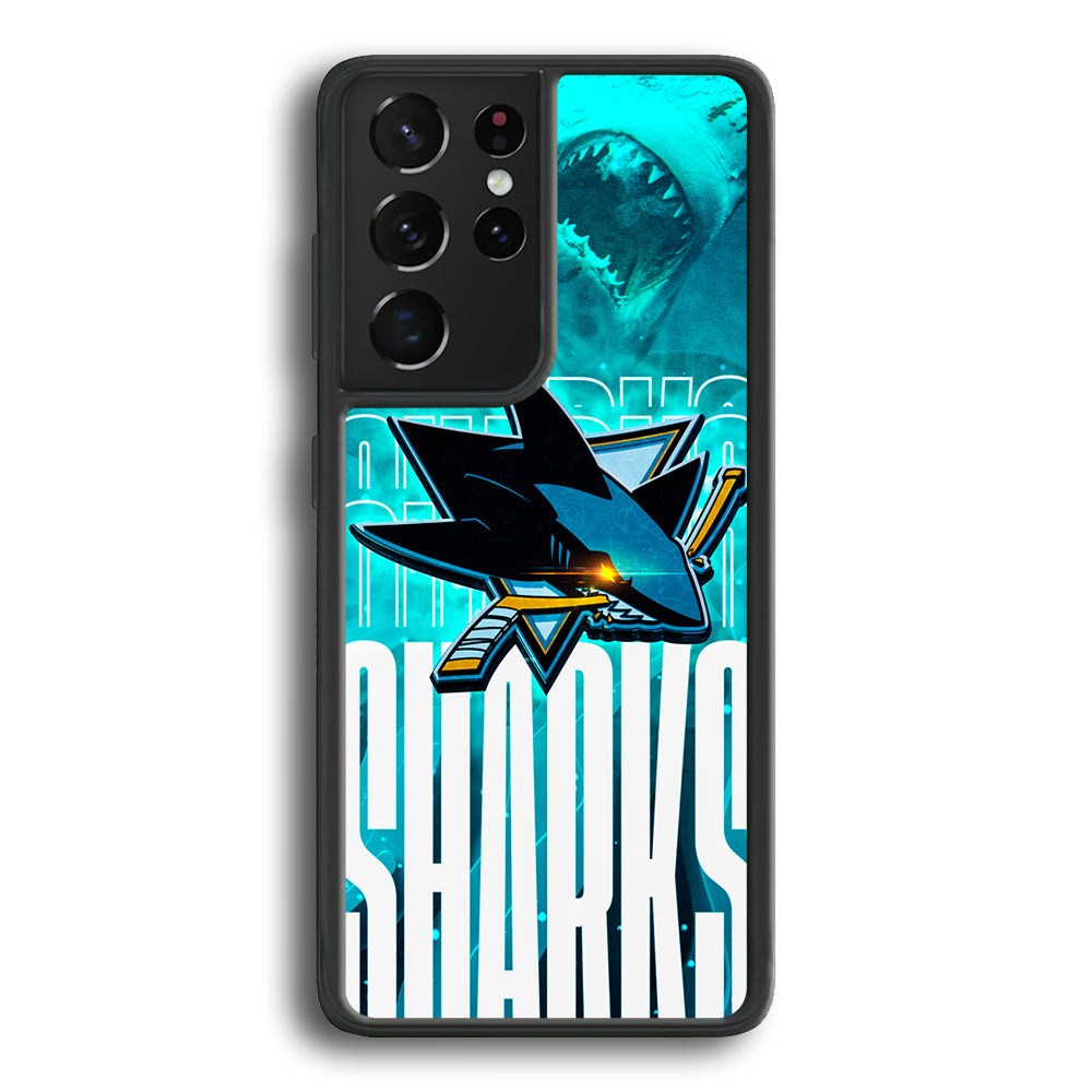 San Jose Sharks Word Of Team Samsung Galaxy S24 Ultra Case - Ezzystore