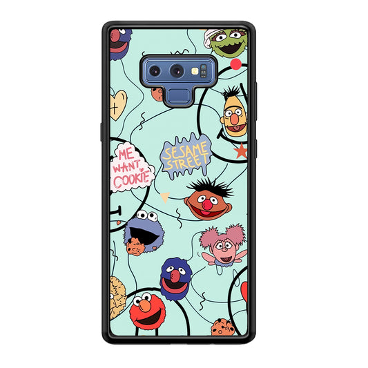 Sesame Street Word And Emoticon Samsung Galaxy Note 9 Case