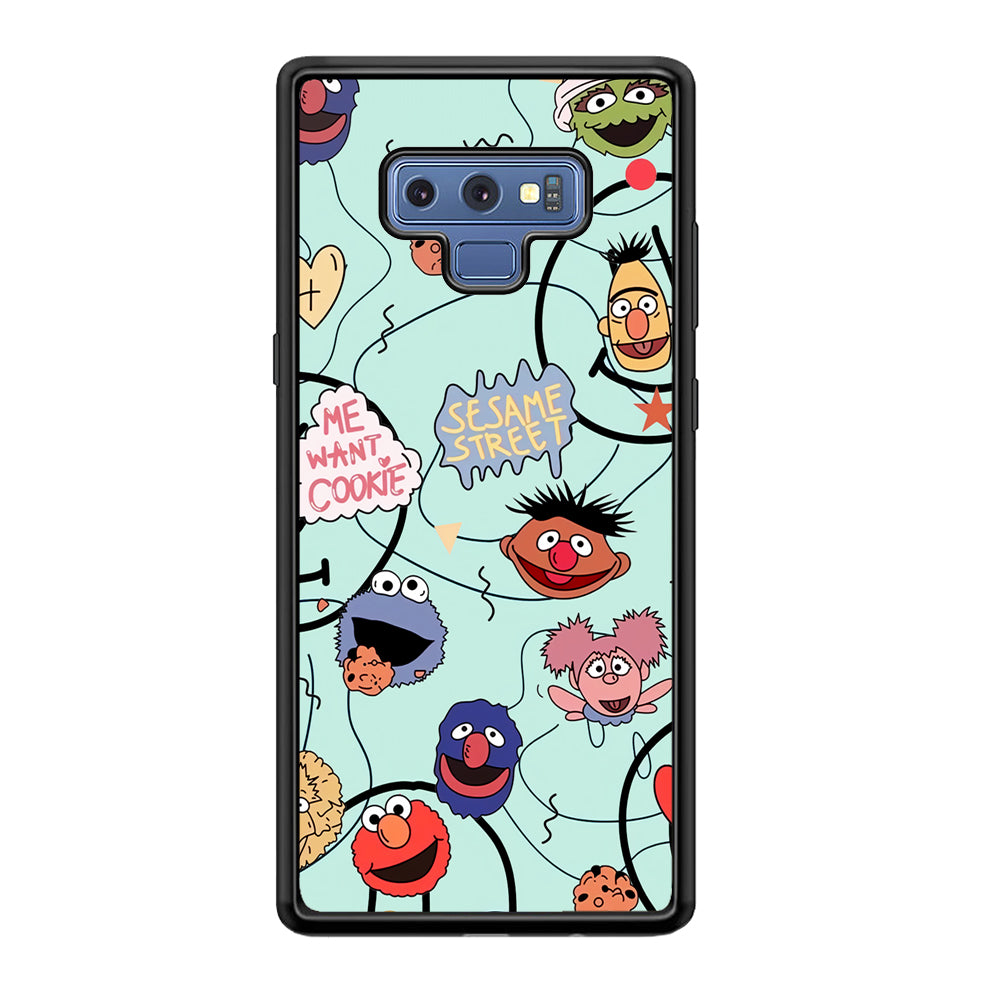 Sesame Street Word And Emoticon Samsung Galaxy Note 9 Case
