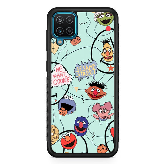 Sesame Street Word And Emoticon Samsung Galaxy A12 Case