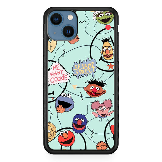 Sesame Street Word And Emoticon iPhone 13 Case