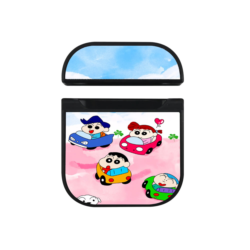Sinchan Play Cars With Friends Hard Plastic Case Cover For Apple Airpods