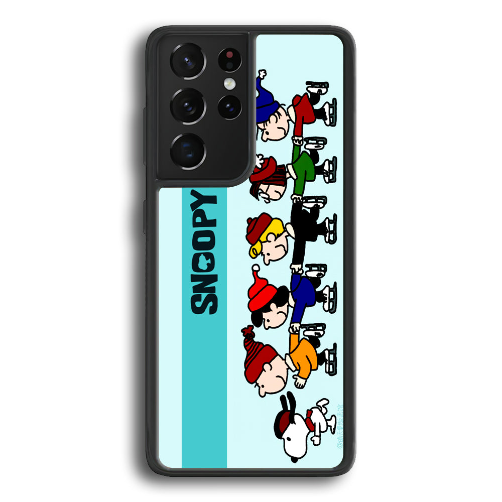 Snoopy And Friends Ice Skating Moments Samsung Galaxy S24 Ultra Case - Ezzystore
