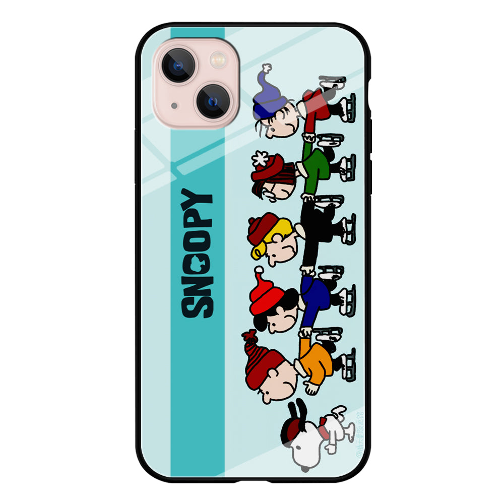 Snoopy And Friends Ice Skating Moments iPhone 14 Plus Case