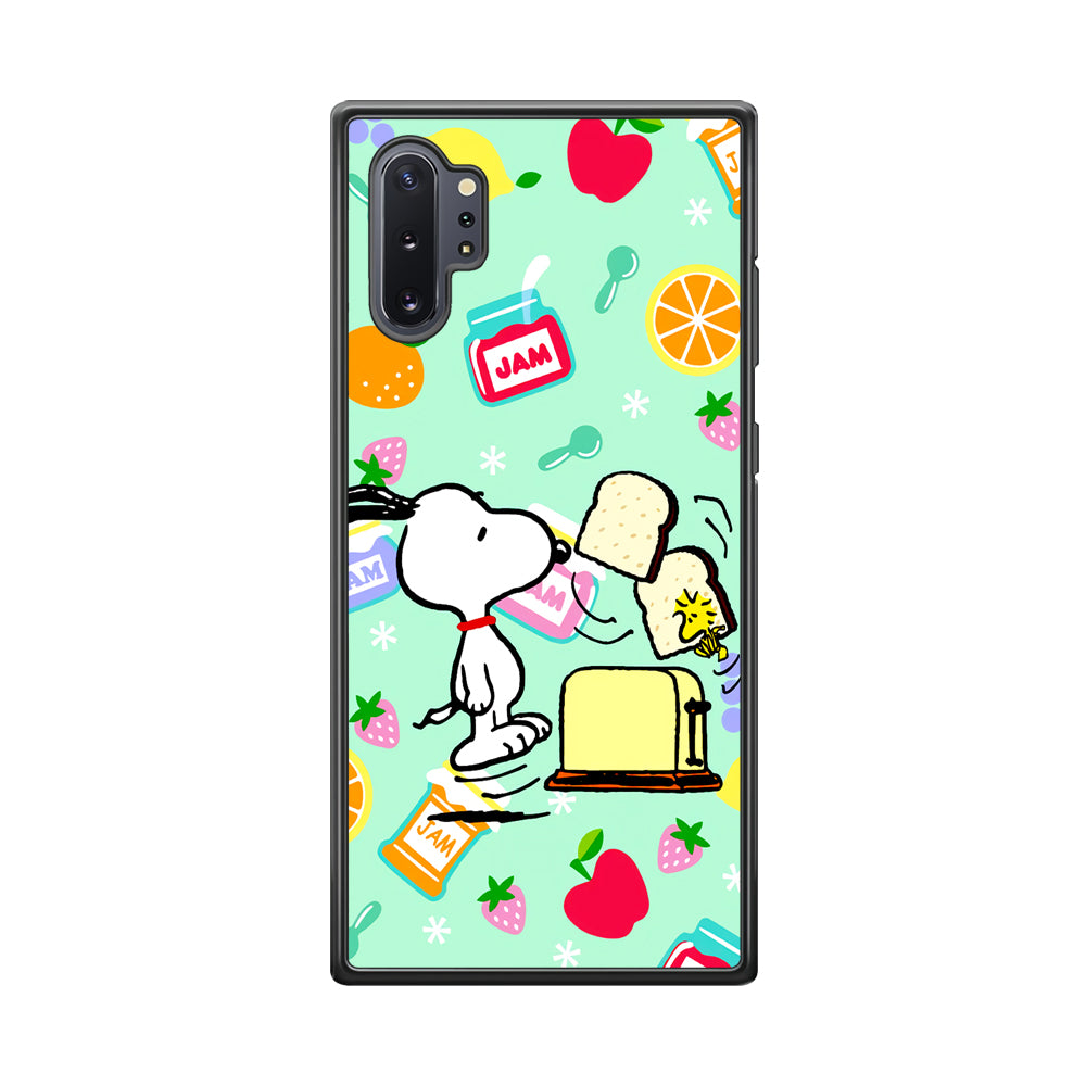 Snoopy And Woodstock Morning Breakfast Samsung Galaxy Note 10 Plus Case