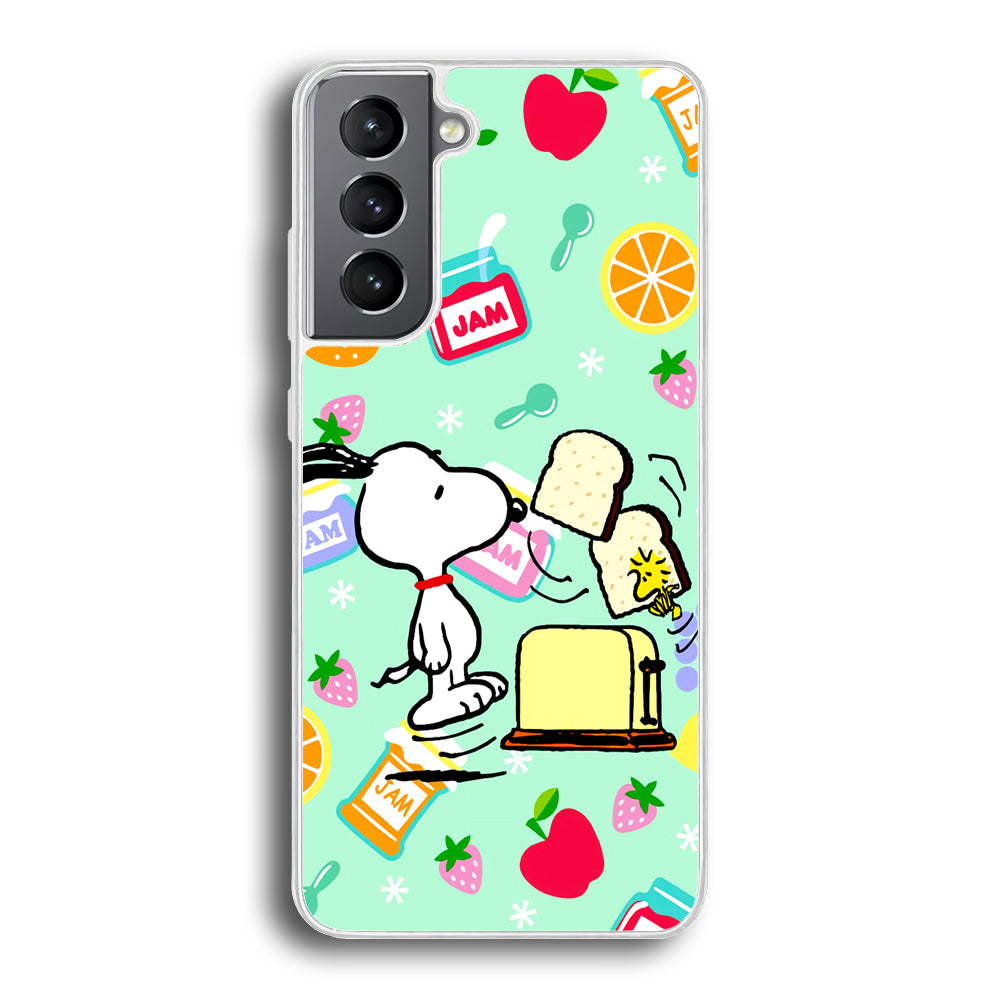 Snoopy And Woodstock Morning Breakfast Samsung Galaxy S21 Case