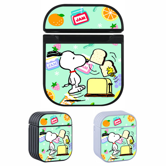 Snoopy Morning Breakfast Hard Plastic Case Cover For Apple Airpods