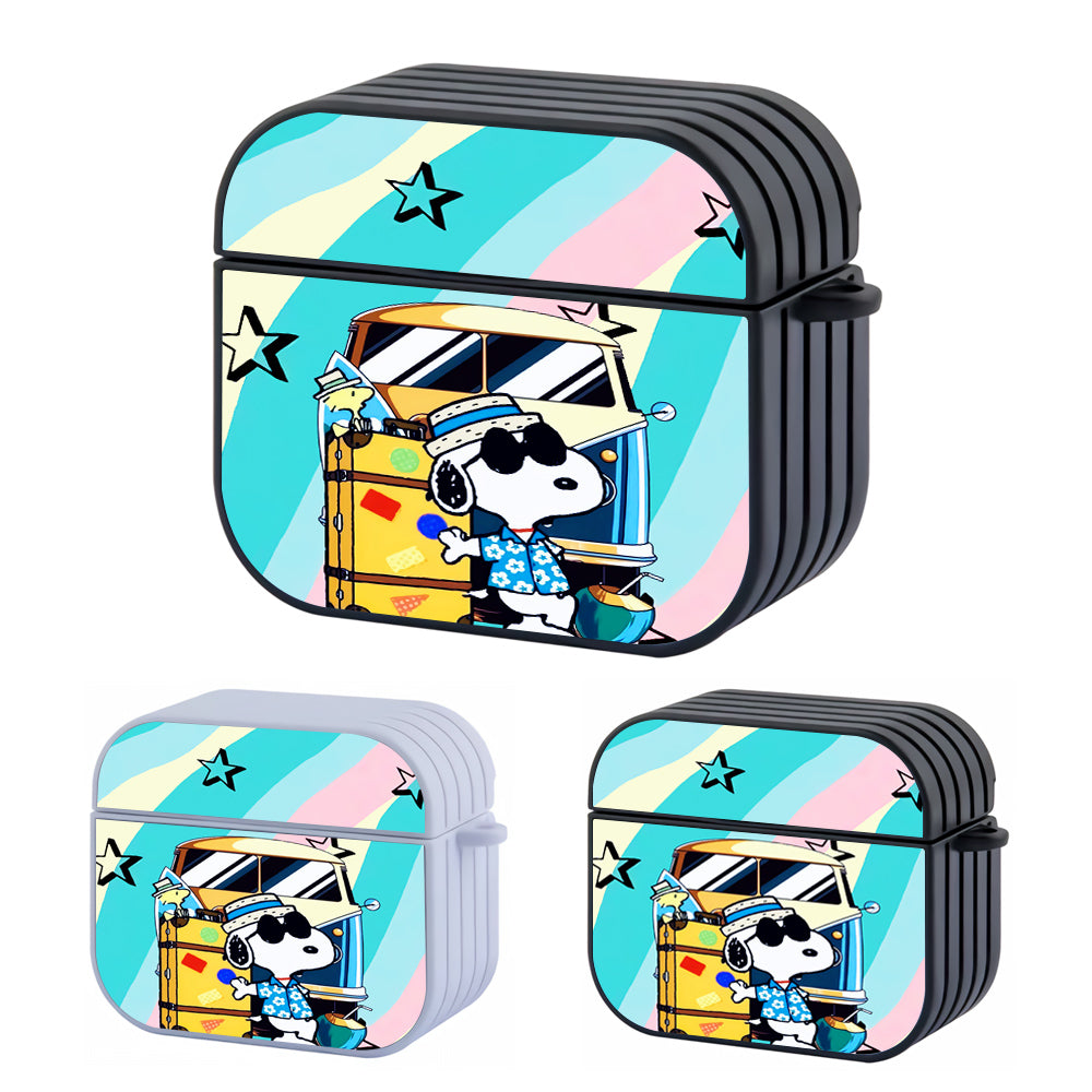 Snoopy Vibes Traveling Hard Plastic Case Cover For Apple Airpods 3