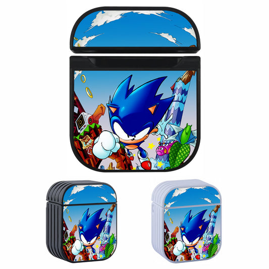 Sonic Running Attack Hard Plastic Case Cover For Apple Airpods