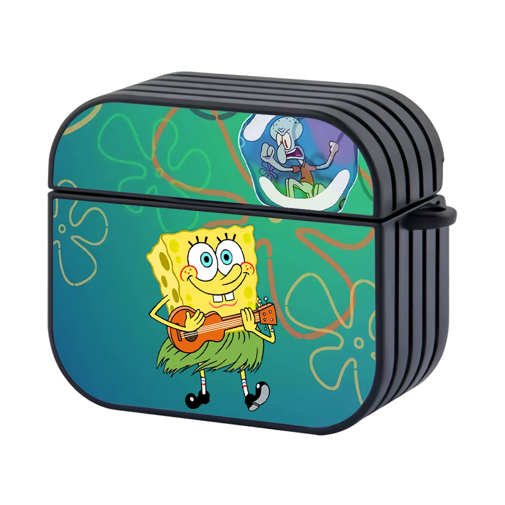 SpongeBob Play Ukulele Hard Plastic Case Cover For Apple Airpods 3