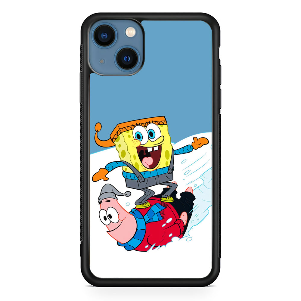 Spongebob And Patrick Ice Skiing iPhone 13 Case