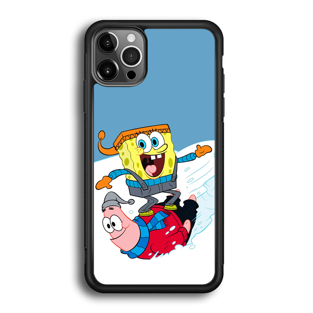 Spongebob And Patrick Ice Skiing iPhone 12 Pro Case