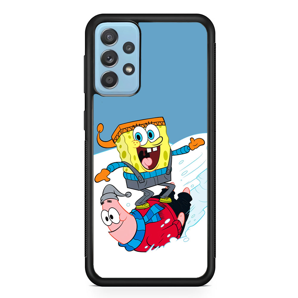Spongebob And Patrick Ice Skiing Samsung Galaxy A52 Case