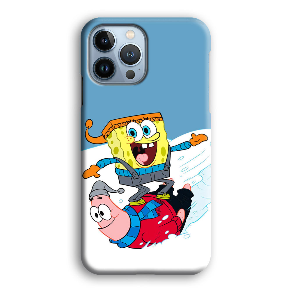 Spongebob And Patrick Ice Skiing iPhone 13 Pro Max Case