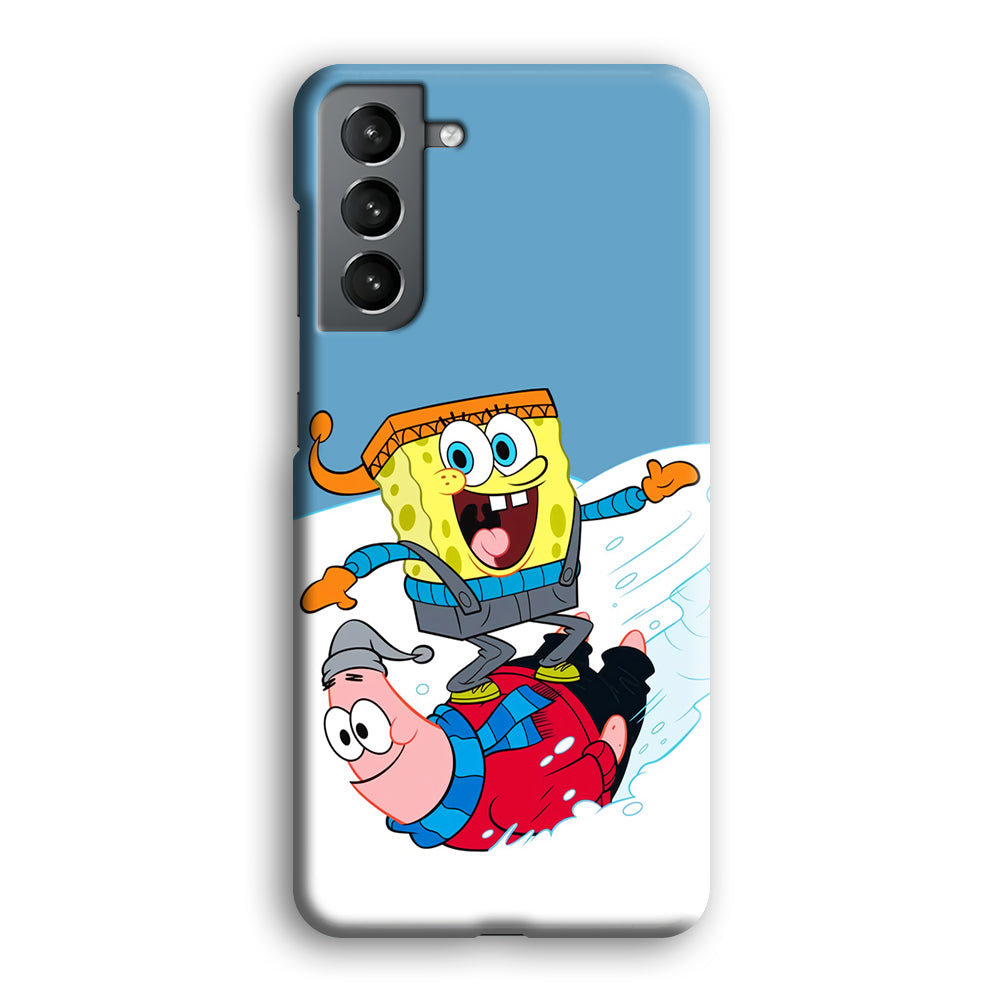 Spongebob And Patrick Ice Skiing Samsung Galaxy S21 Case