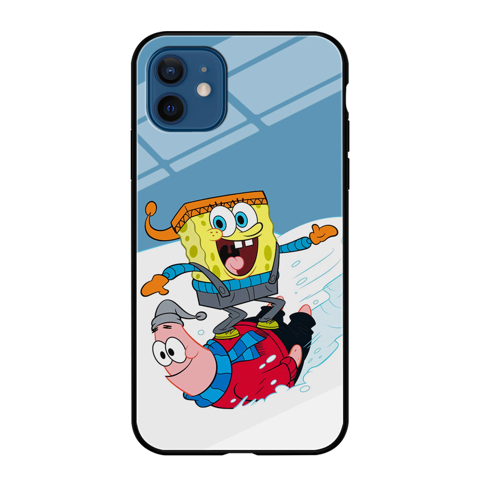 Spongebob And Patrick Ice Skiing iPhone 12 Case