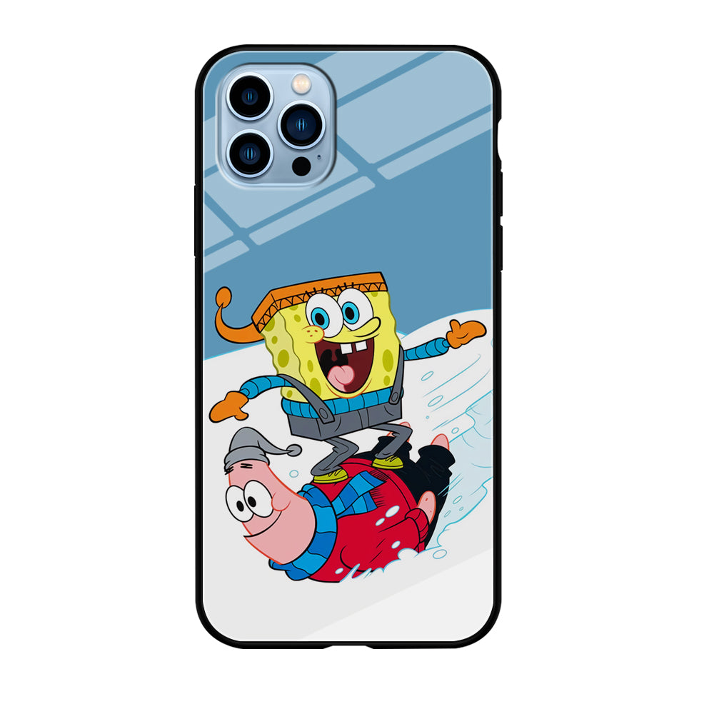 Spongebob And Patrick Ice Skiing iPhone 12 Pro Case