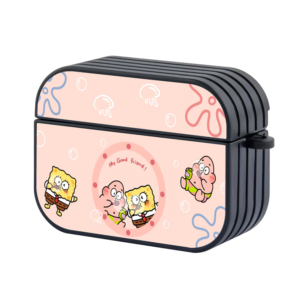 Spongebob is Good Friend Hard Plastic Case Cover For Apple Airpods Pro 2 - Ezzystore