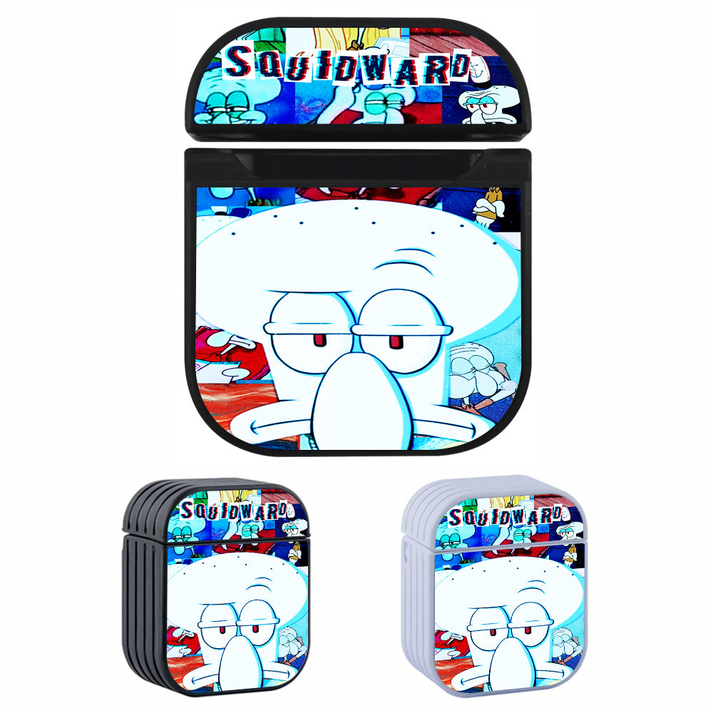 Squidward Collage Hard Plastic Case Cover For Apple Airpods