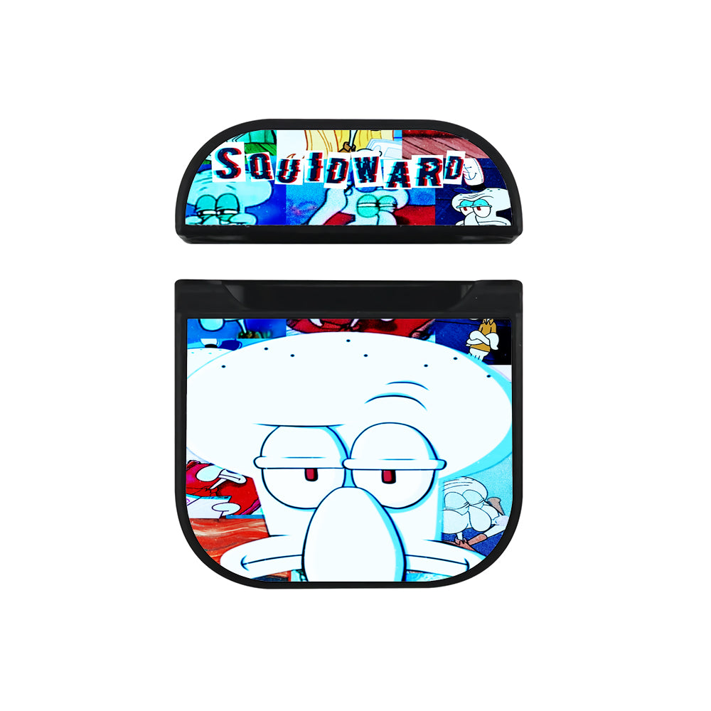 Squidward Collage Hard Plastic Case Cover For Apple Airpods