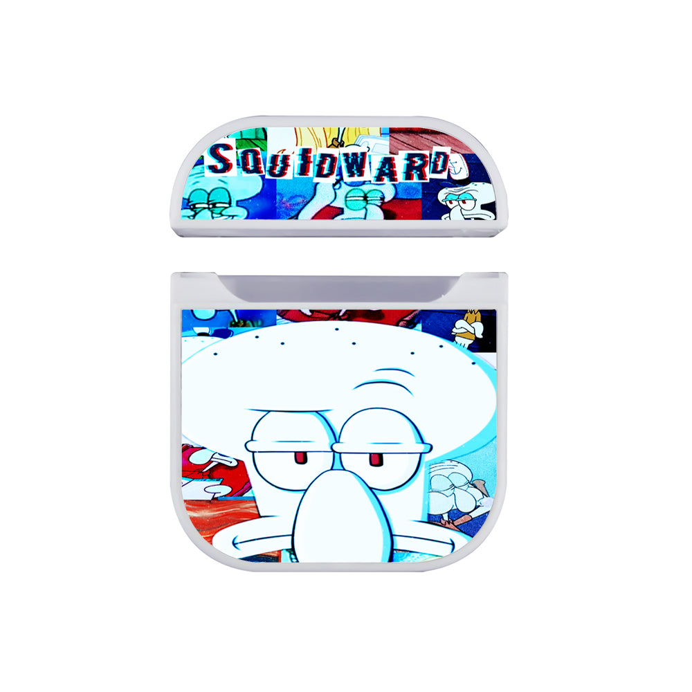 Squidward Collage Hard Plastic Case Cover For Apple Airpods