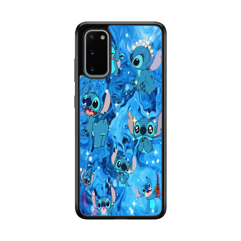 Stitch Aesthetic With Marble Blue Samsung Galaxy S20 Case