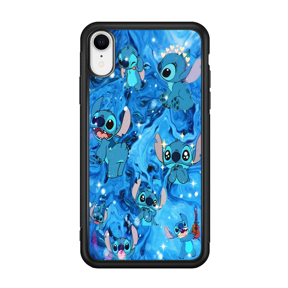 Stitch Aesthetic With Marble Blue iPhone XR Case