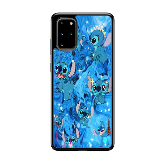 Stitch Aesthetic With Marble Blue Samsung Galaxy S20 Plus Case