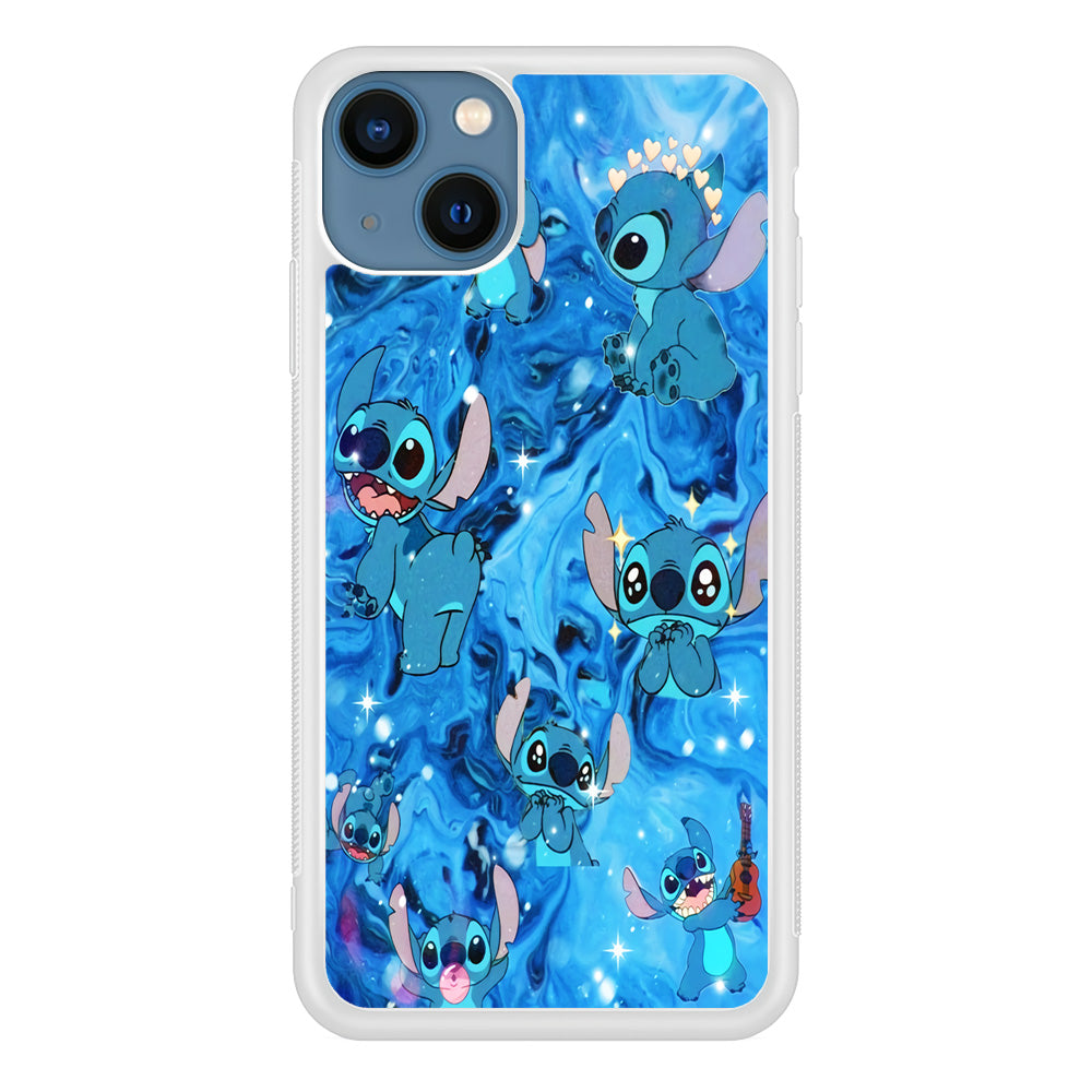 Stitch Aesthetic With Marble Blue iPhone 13 Case