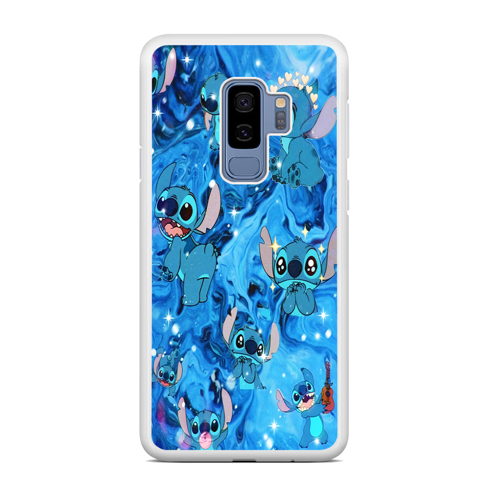 Stitch Aesthetic With Marble Blue Samsung Galaxy S9 Plus Case